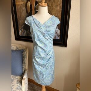 MaxMara Blue Paisley Dress Size S